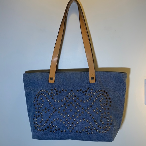 Maxx New York denim shoulder tote bag - Picture 2 of 8